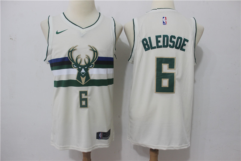 Men Milwaukee Bucks 6 Bledsoe Gream Game Nike NBA Jerseys